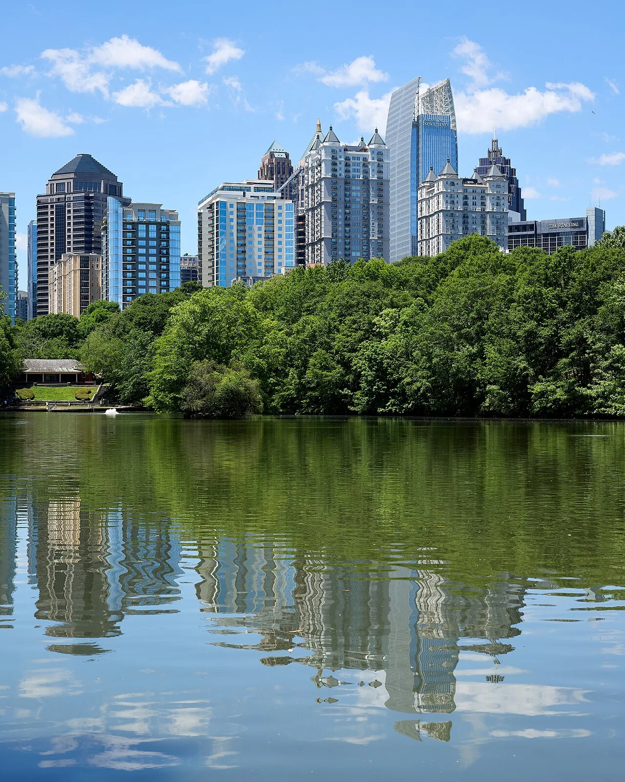 Atlanta downtown skyline at dusk — World Cup 2026 Group H hosts Spain's matches at Atlanta Stadium on June 15 and June 21